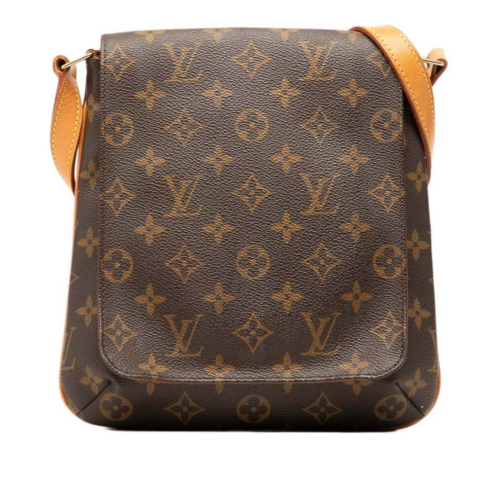 LOUIS VUITTON Authentic Brown Monogram Leather Shoulder Bag